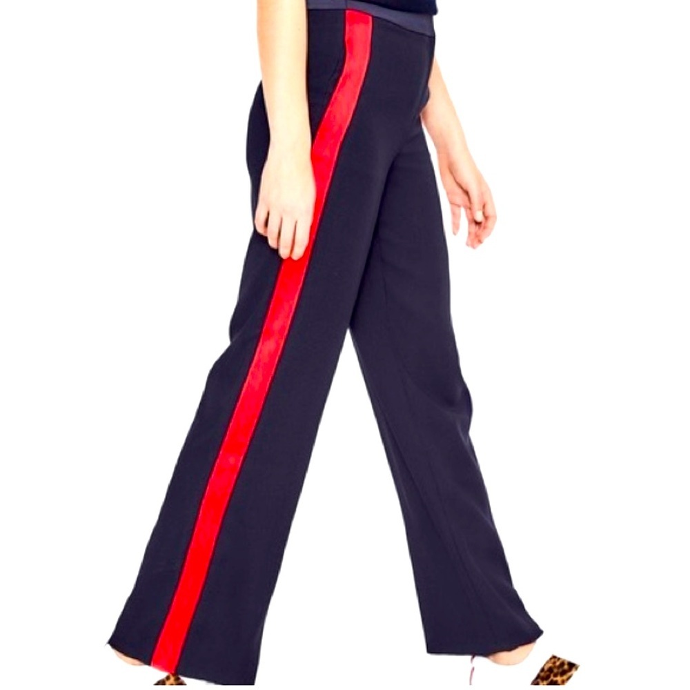BODEN “EXETER” Women’s Navy Pants w/ Red Tuxedo Stripe size 10L